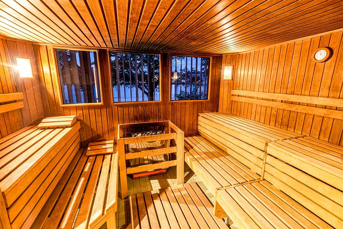 SWIMMING POOL & SAUNA WITH A VIEW OF THE RHINE
